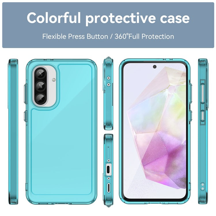 For Samsung Galaxy A56 5G Case TPU Shockproof Phone Back Cover - Transparent Blue