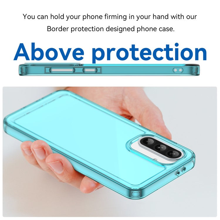 For Samsung Galaxy A56 5G Case TPU Shockproof Phone Back Cover - Transparent Blue