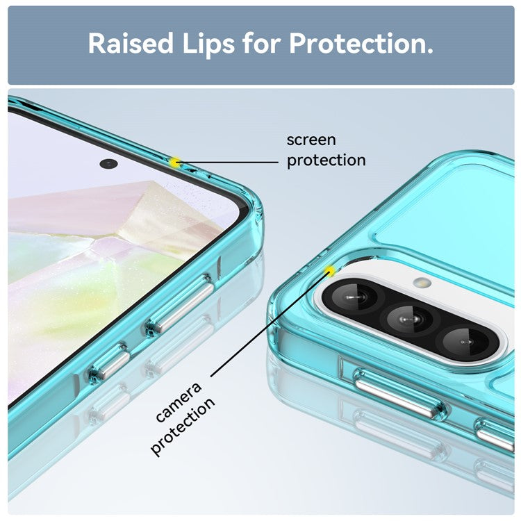 For Samsung Galaxy A56 5G Case TPU Shockproof Phone Back Cover - Transparent Blue