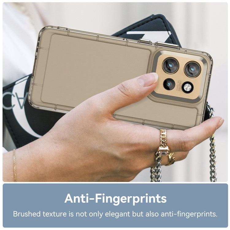 For Motorola Edge 50 Neo 5G / Moto S50 5G Case TPU Shockproof Phone Back Cover - Transparent Grey