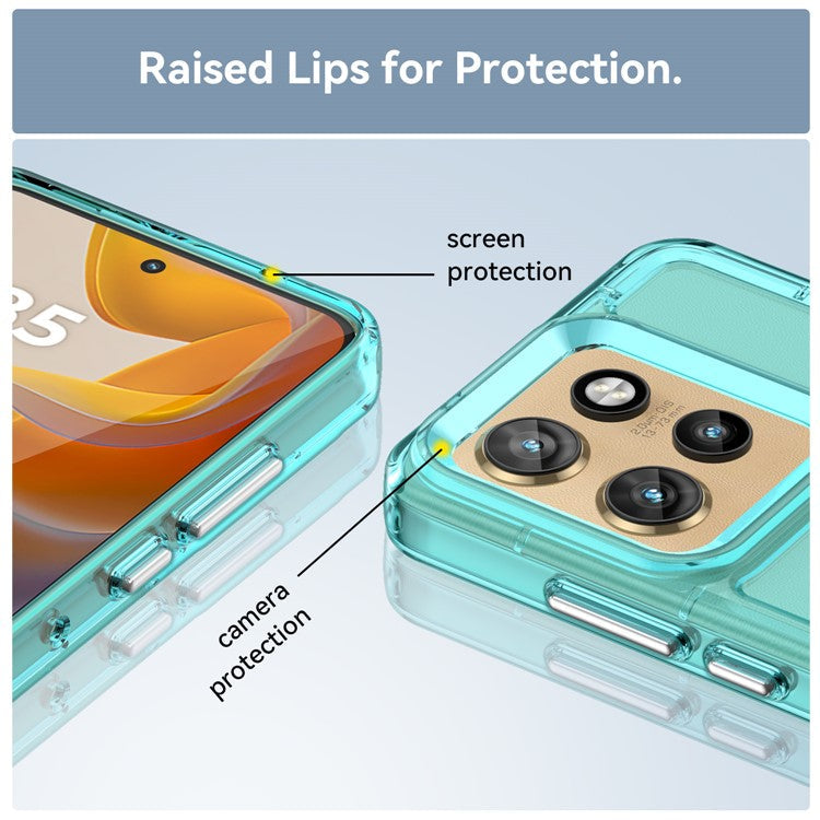 For Motorola Edge 50 Neo 5G / Moto S50 5G Case TPU Shockproof Phone Back Cover - Transparent Blue