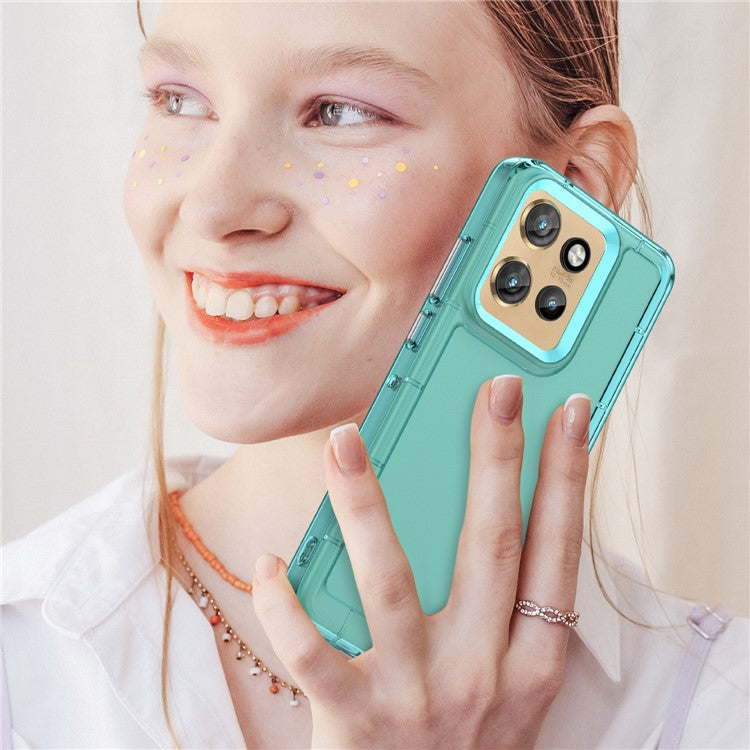 For Motorola Edge 50 Neo 5G / Moto S50 5G Case TPU Shockproof Phone Back Cover - Transparent Blue