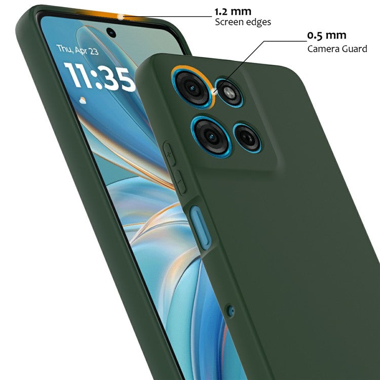 For Motorola Moto G75 5G Case Compatible with MagSafe Liquid Silicone Phone Cover with Lanyard - Dark Green