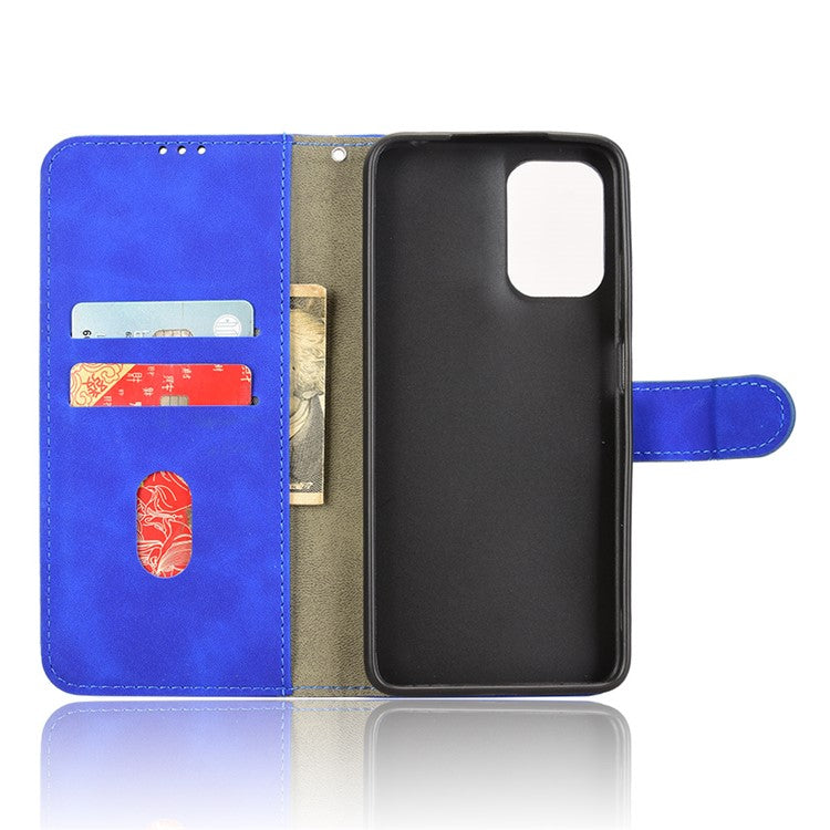 For Motorola Moto G05 4G Leather Case Skin Feel Anti Drop Wallet Flip Phone Cover - Blue