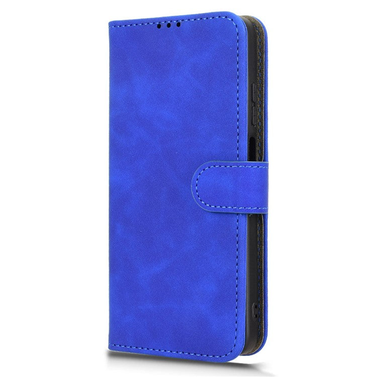 For Motorola Moto G05 4G Leather Case Skin Feel Anti Drop Wallet Flip Phone Cover - Blue