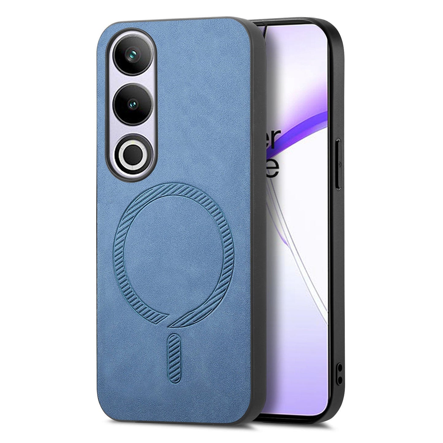 For OnePlus Nord CE4 5G / OnePlus Ace 3V 5G Leather Back Case Compatible with MagSafe Skin-touch Phone Cover - Blue