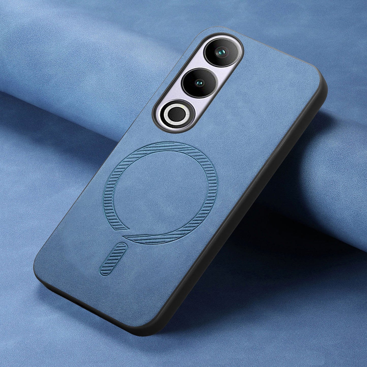 For OnePlus Nord CE4 5G / OnePlus Ace 3V 5G Leather Back Case Compatible with MagSafe Skin-touch Phone Cover - Blue