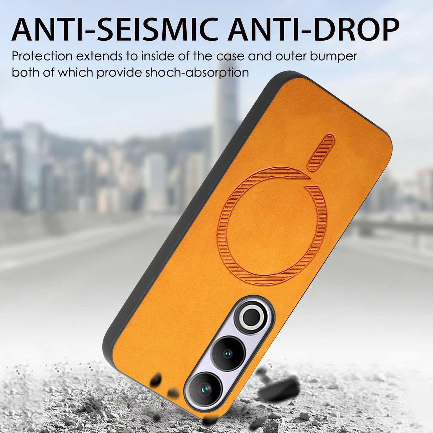 For OnePlus Nord CE4 5G / OnePlus Ace 3V 5G Leather Back Case Compatible with MagSafe Skin-touch Phone Cover - Yellow