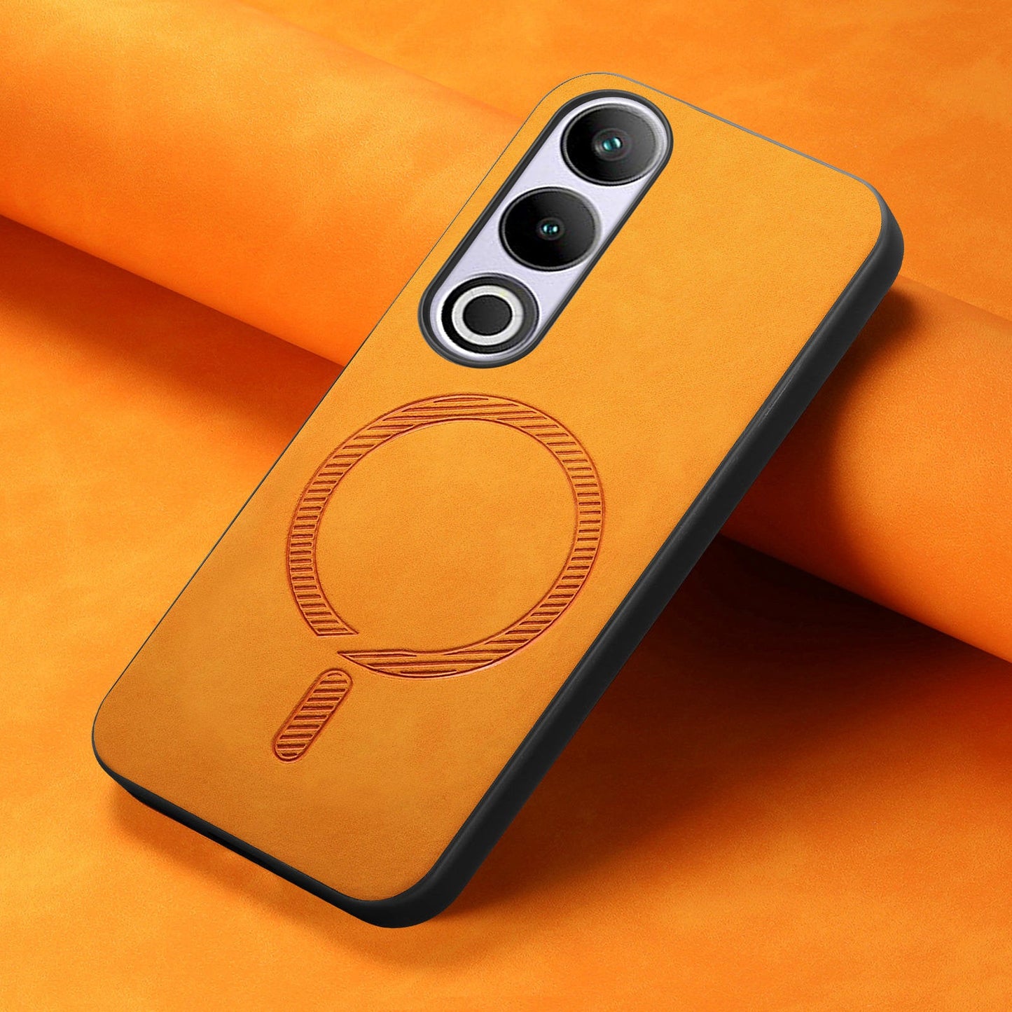 For OnePlus Nord CE4 5G / OnePlus Ace 3V 5G Leather Back Case Compatible with MagSafe Skin-touch Phone Cover - Yellow