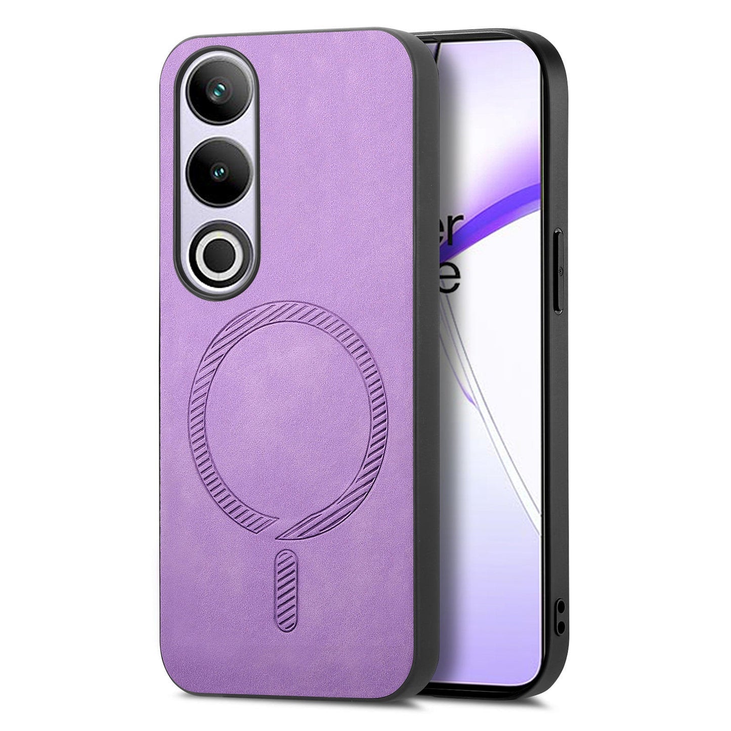 For OnePlus Nord CE4 5G / OnePlus Ace 3V 5G Leather Back Case Compatible with MagSafe Skin-touch Phone Cover - Purple