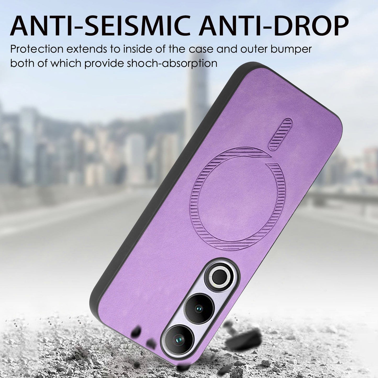 For OnePlus Nord CE4 5G / OnePlus Ace 3V 5G Leather Back Case Compatible with MagSafe Skin-touch Phone Cover - Purple