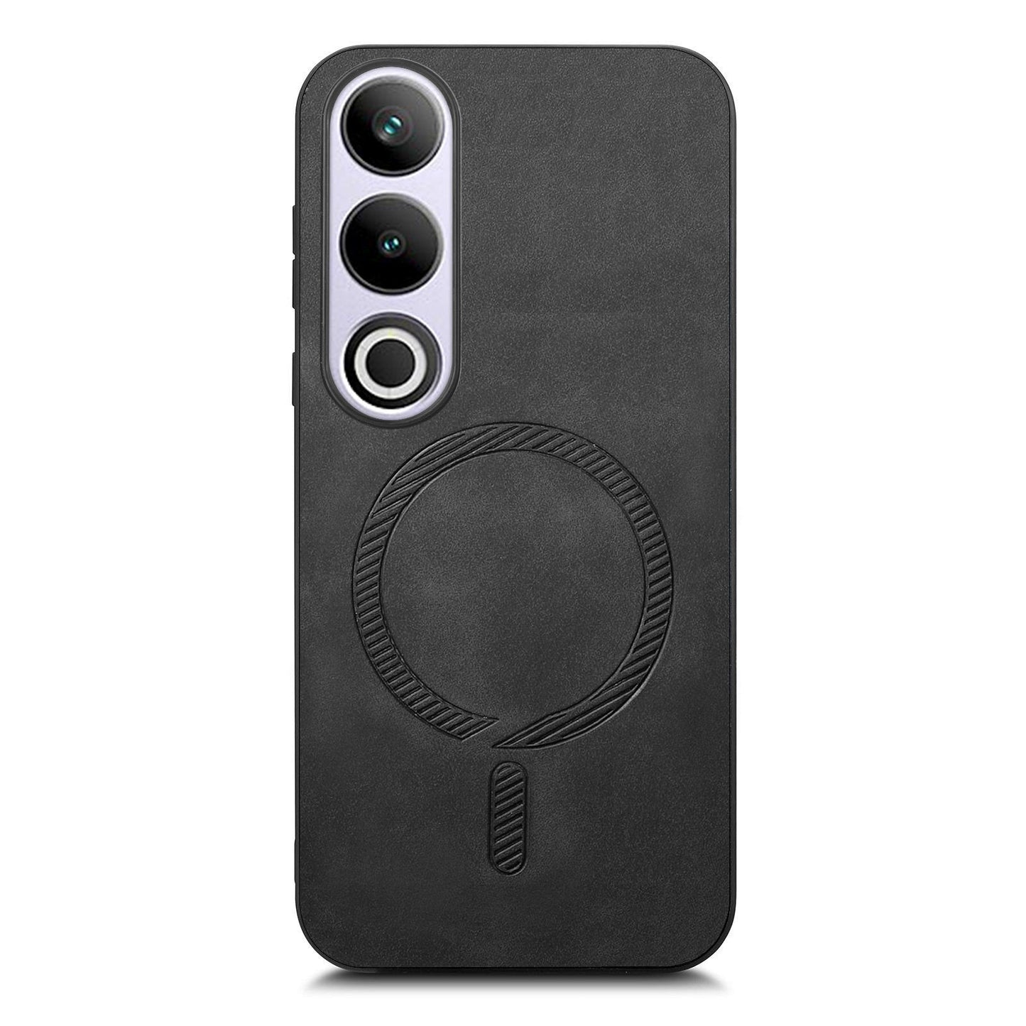 For OnePlus Nord CE4 5G / OnePlus Ace 3V 5G Leather Back Case Compatible with MagSafe Skin-touch Phone Cover - Black