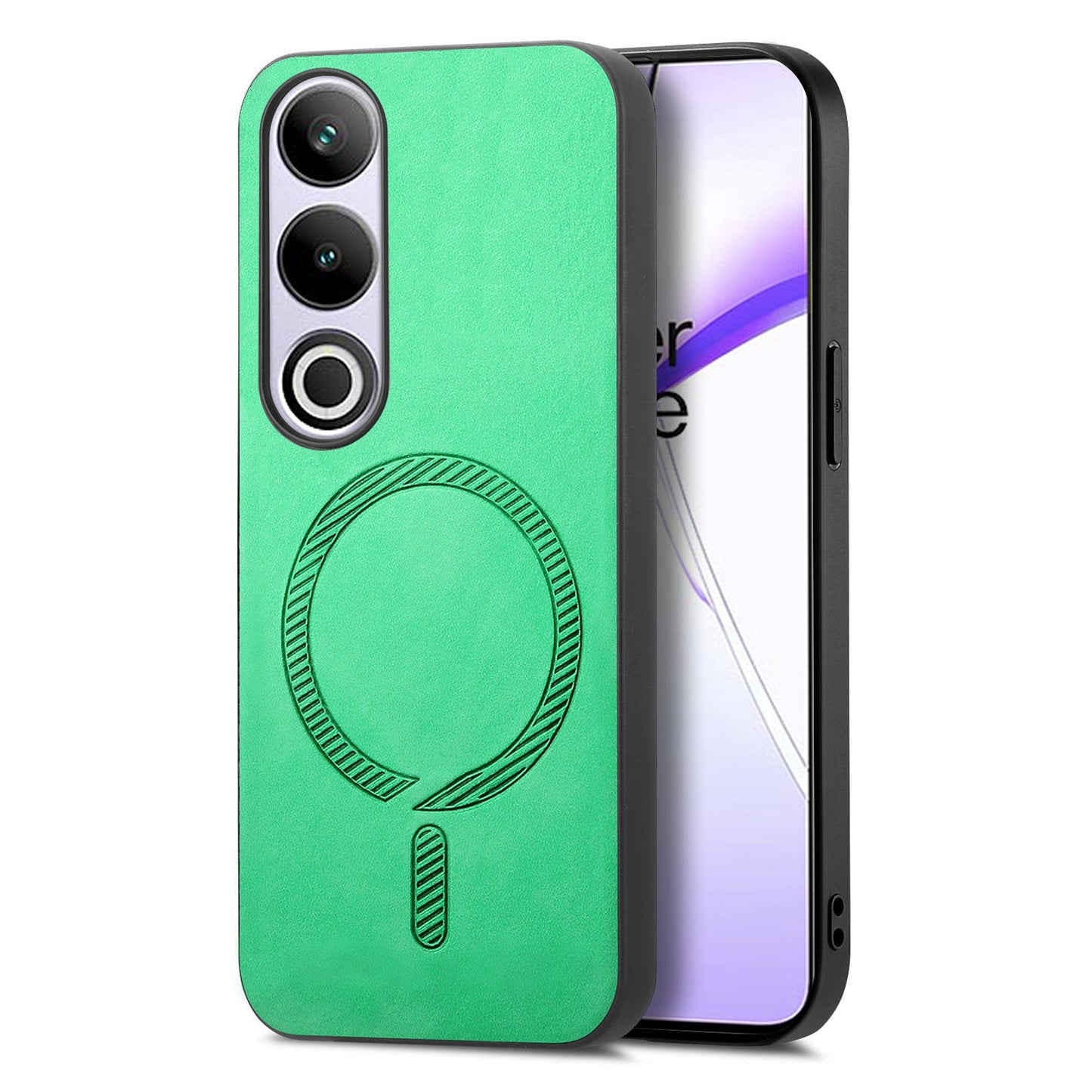 For OnePlus Nord CE4 5G / OnePlus Ace 3V 5G Leather Back Case Compatible with MagSafe Skin-touch Phone Cover - Green