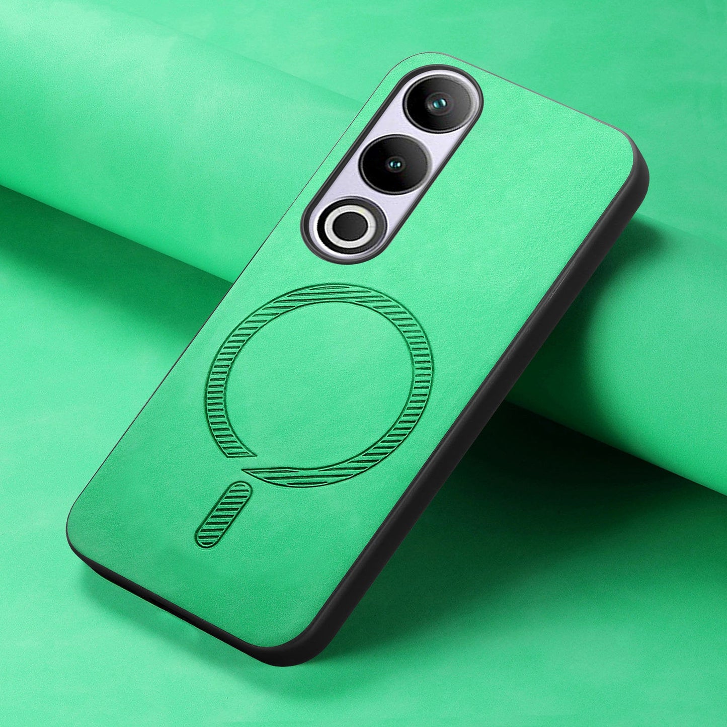 For OnePlus Nord CE4 5G / OnePlus Ace 3V 5G Leather Back Case Compatible with MagSafe Skin-touch Phone Cover - Green