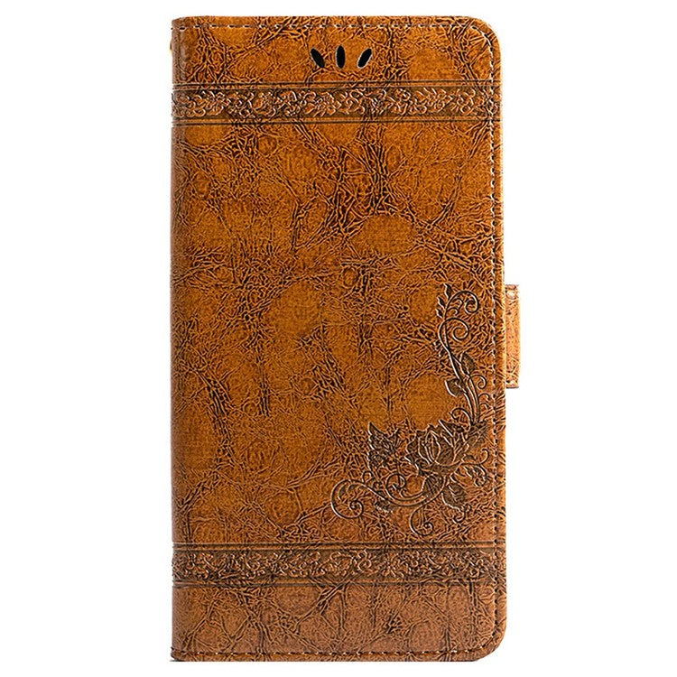 For OnePlus Ace 5 5G / Ace 5 Pro 5G Leather Case Flower Imprint Wallet Phone Cover with Side Buckle - Brown