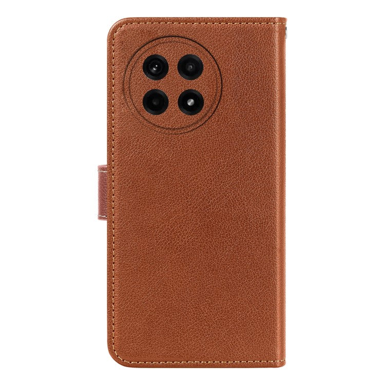 For OnePlus Ace 5 5G / Ace 5 Pro 5G Leather Case Litchi Texture Wallet RFID Blocking Phone Cover - Brown