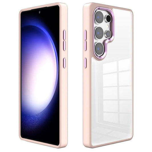 For Samsung Galaxy S25 Ultra Case TPU + Acrylic Clear Phone Back Cover - Pink