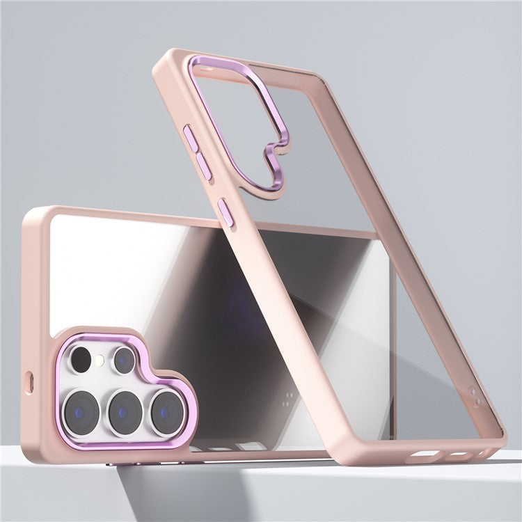 For Samsung Galaxy S25 Ultra Case TPU + Acrylic Clear Phone Back Cover - Pink