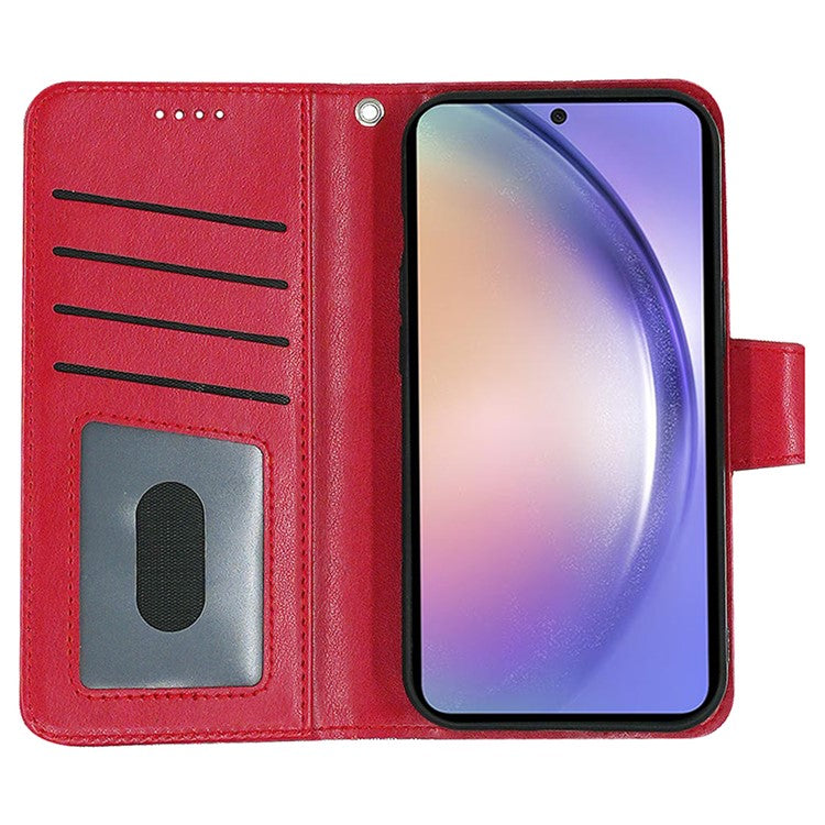 For Samsung Galaxy S23 FE Case Stand Card Holder Wallet Leather Phone Cover - Red