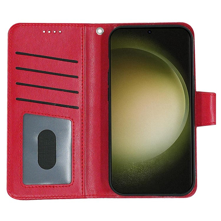 For Samsung Galaxy S23 Ultra Case Stand Card Holder Wallet Leather Phone Cover - Red