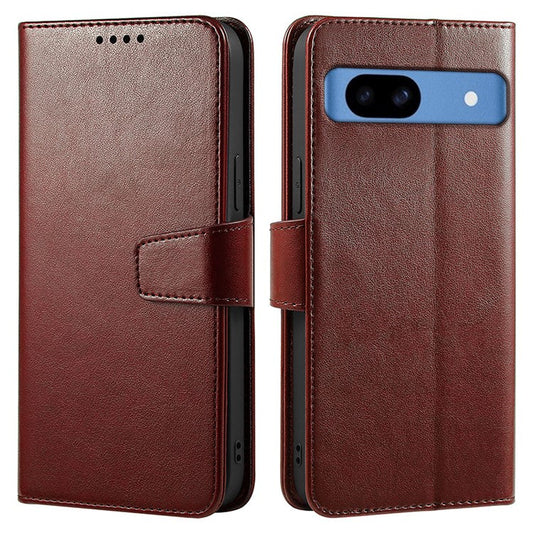 For Google Pixel 8a Case Stand Card Holder Wallet Leather Phone Cover - Brown