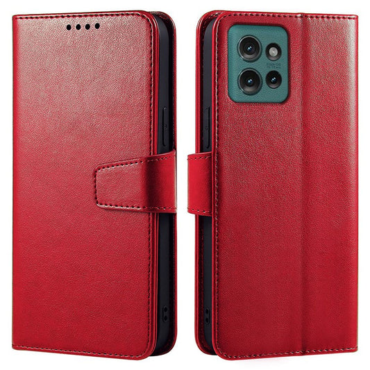 For Motorola Edge 50 Neo 5G / Moto S50 5G Case Stand Card Holder Wallet Leather Phone Cover - Red