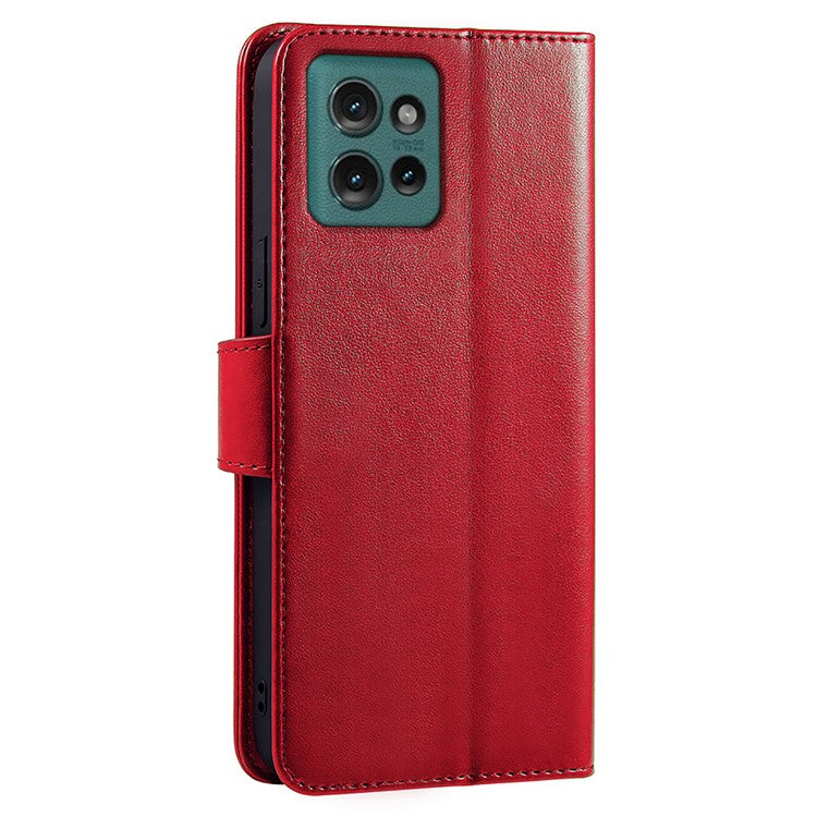 For Motorola Edge 50 Neo 5G / Moto S50 5G Case Stand Card Holder Wallet Leather Phone Cover - Red