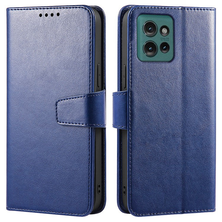 For Motorola Edge 50 Neo 5G / Moto S50 5G Case Stand Card Holder Wallet Leather Phone Cover - Blue