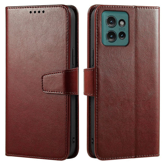 For Motorola Edge 50 Neo 5G / Moto S50 5G Case Stand Card Holder Wallet Leather Phone Cover - Brown
