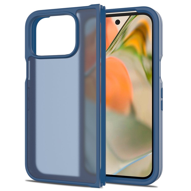 For Google Pixel 9 Pro Fold 5G Case Skin Touch TPU Frame Acrylic Back Phone Cover - Blue