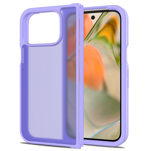 For Google Pixel 9 Pro Fold 5G Case Skin Touch TPU Frame Acrylic Back Phone Cover - Purple