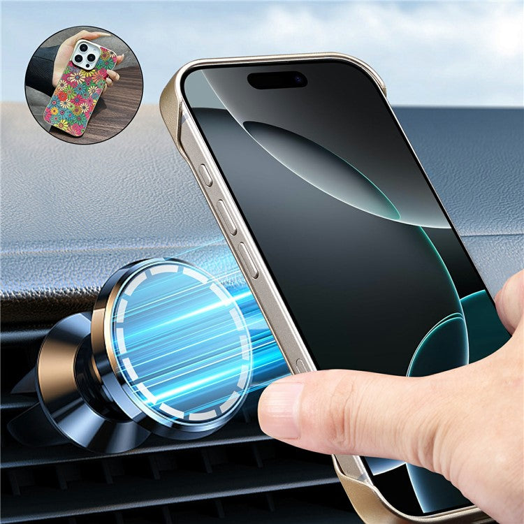 A18 For iPhone 16 Pro Invisible Magnetic Case Compatible with MagSafe PC Baked Paint Phone Back Cover - Green