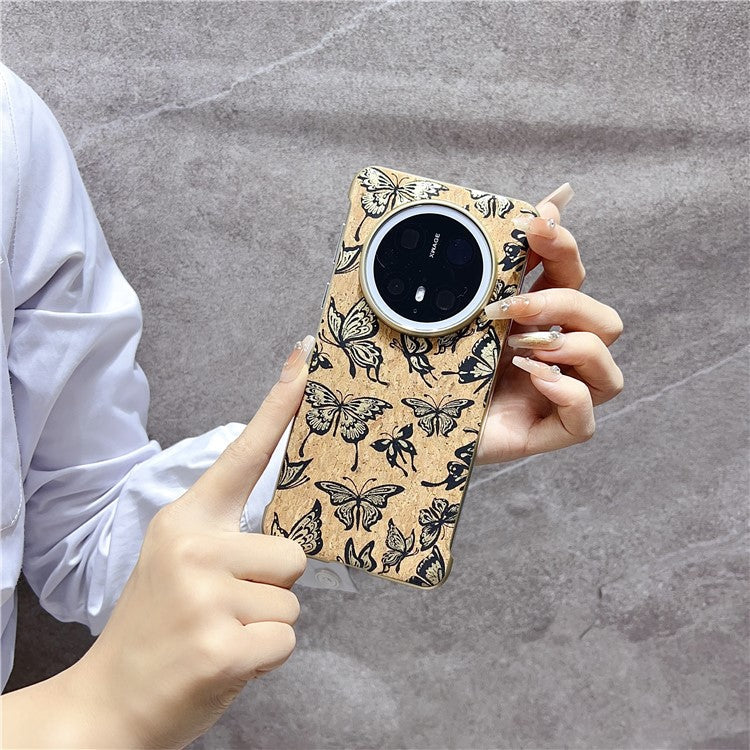 For Huawei Mate 70 Pro+ / Mate 70 Pro PC Phone Case Compatible with MagSafe Embossed Pattern Mobile Cover - Gold Butterfly