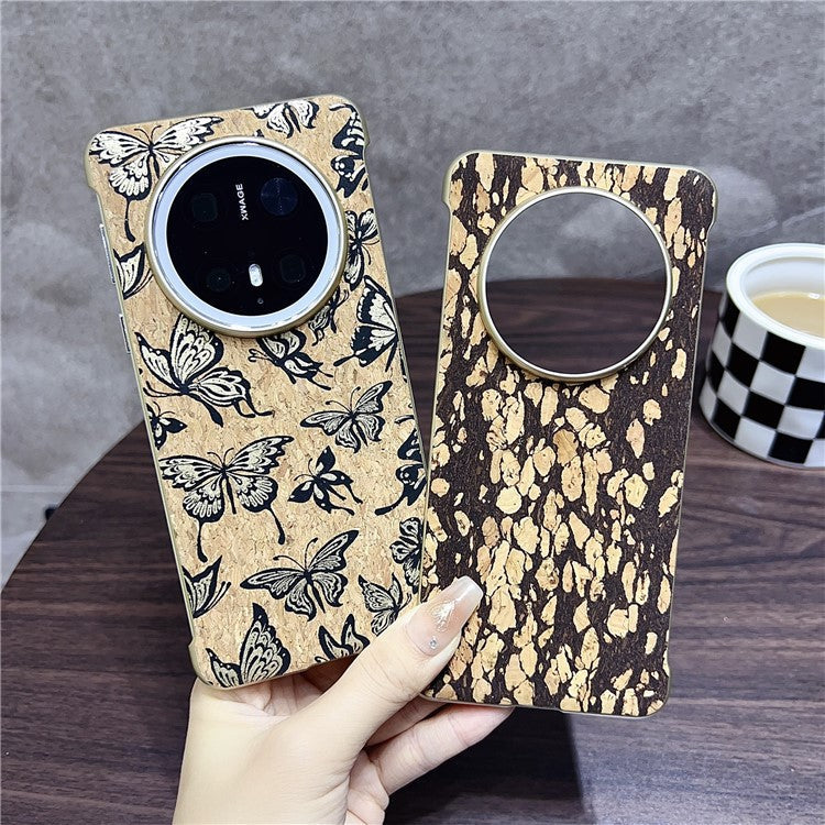 For Huawei Mate 70 Pro+ / Mate 70 Pro PC Phone Case Compatible with MagSafe Embossed Pattern Mobile Cover - Gold Butterfly