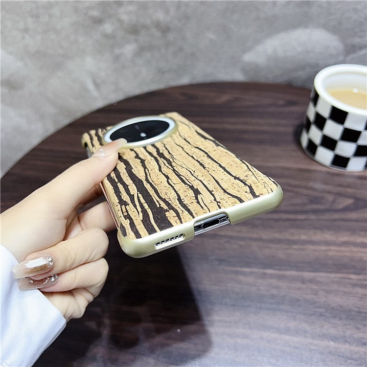 For Huawei Mate 70 Pro+ / Mate 70 Pro PC Phone Case Compatible with MagSafe Embossed Pattern Mobile Cover - Wood Yellow