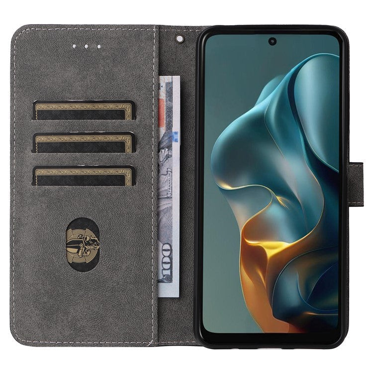 For Motorola Moto G05 4G  /  E15 4G Wallet Case RFID Blocking PU Leather Cover Stand View - Blue