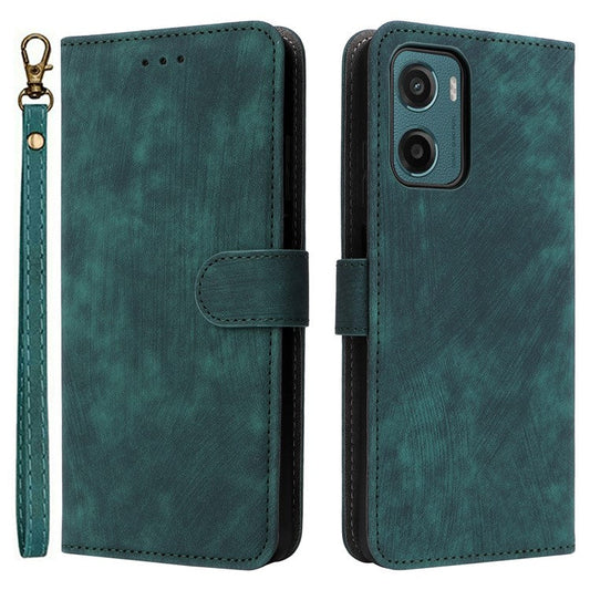 For Motorola Moto G05 4G  /  E15 4G Wallet Case RFID Blocking PU Leather Cover Stand View - Green