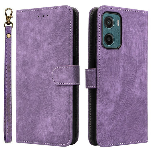 For Motorola Moto G05 4G  /  E15 4G Wallet Case RFID Blocking PU Leather Cover Stand View - Purple