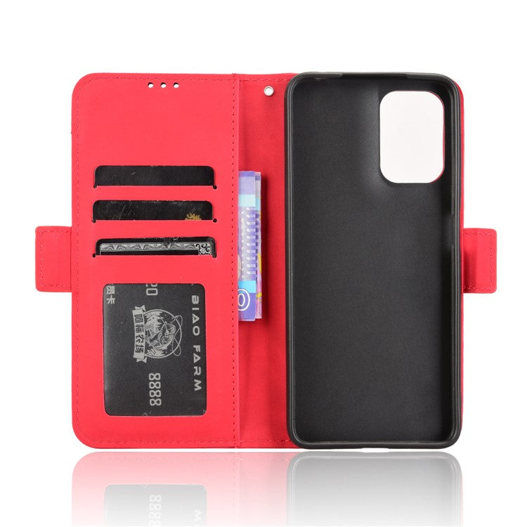 For Motorola Moto G05 4G  /  E15 4G Leather Case Phone Wallet Cover with Multiple Card Slots - Red