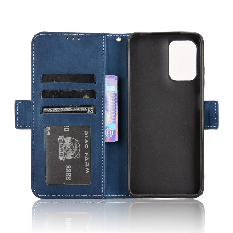 For Motorola Moto G05 4G  /  E15 4G Leather Case Phone Wallet Cover with Multiple Card Slots - Blue