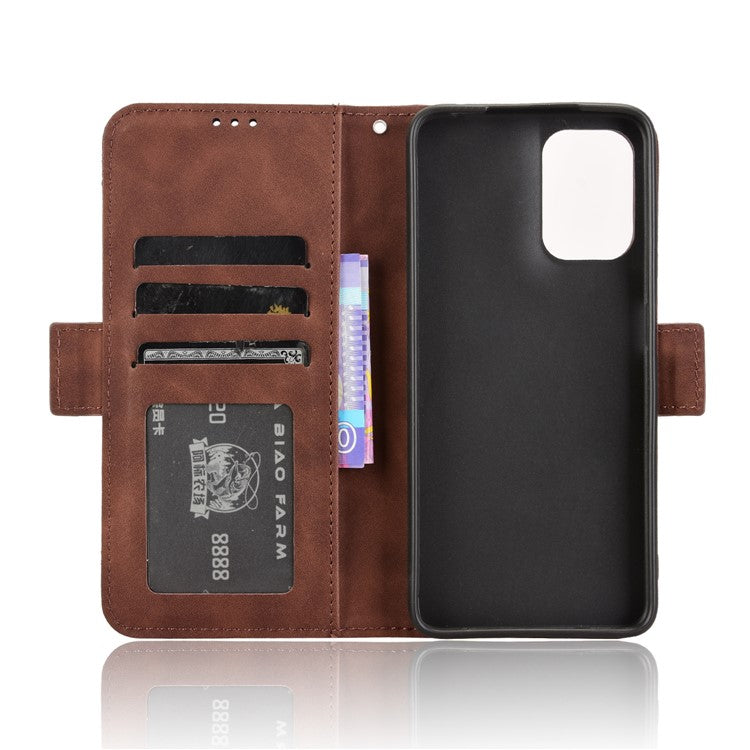 For Motorola Moto G05 4G  /  E15 4G Leather Case Phone Wallet Cover with Multiple Card Slots - Brown