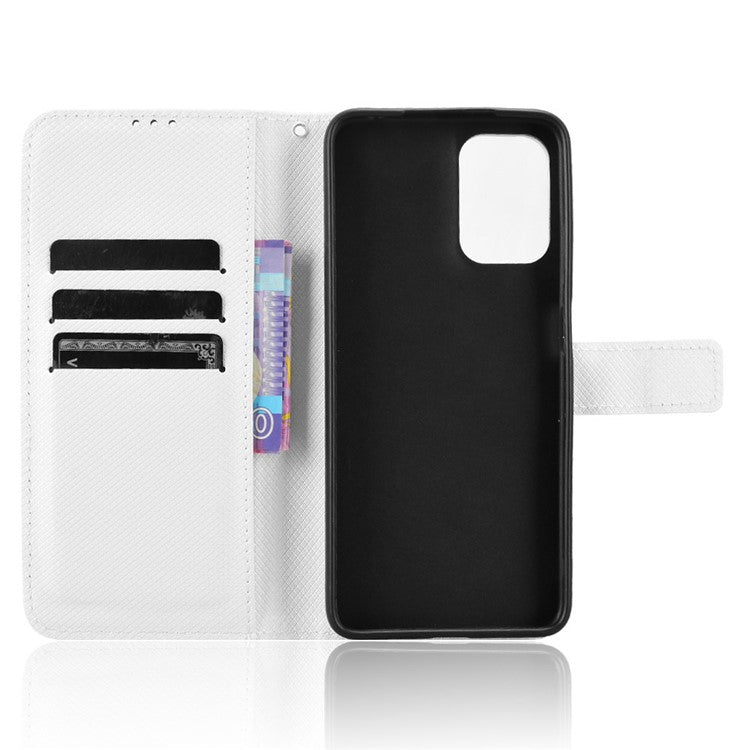 For Motorola Moto G05 4G  /  E15 4G Case PU Leather Diamond Texture Wallet Phone Cover - White