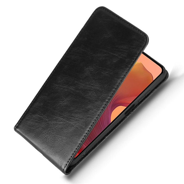 For Motorola Moto G15 Power 4G  /  G15 4G Case with Card Slot Magnetic Vertical Flip Leather Phone Cover - Black