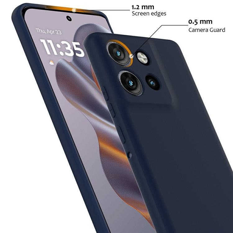 Liquid Silicone Case For Motorola Edge 50 Neo 5G  /  Moto S50 5G  /  Thinkphone 25 5G Compatible with MagSafe Phone Cover with Lanyard - Dark Blue