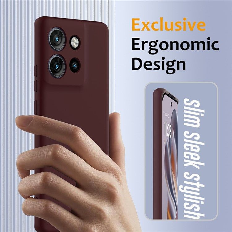 Liquid Silicone Case For Motorola Edge 50 Neo 5G  /  Moto S50 5G  /  ThinkPhone 25 5G Compatible with MagSafe Phone Cover with Lanyard - Wine Red