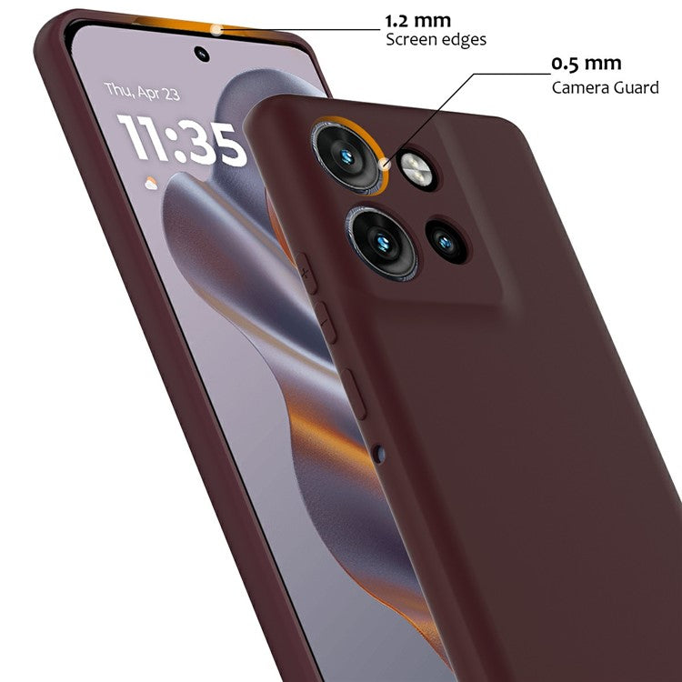 Liquid Silicone Case For Motorola Edge 50 Neo 5G  /  Moto S50 5G  /  ThinkPhone 25 5G Compatible with MagSafe Phone Cover with Lanyard - Wine Red