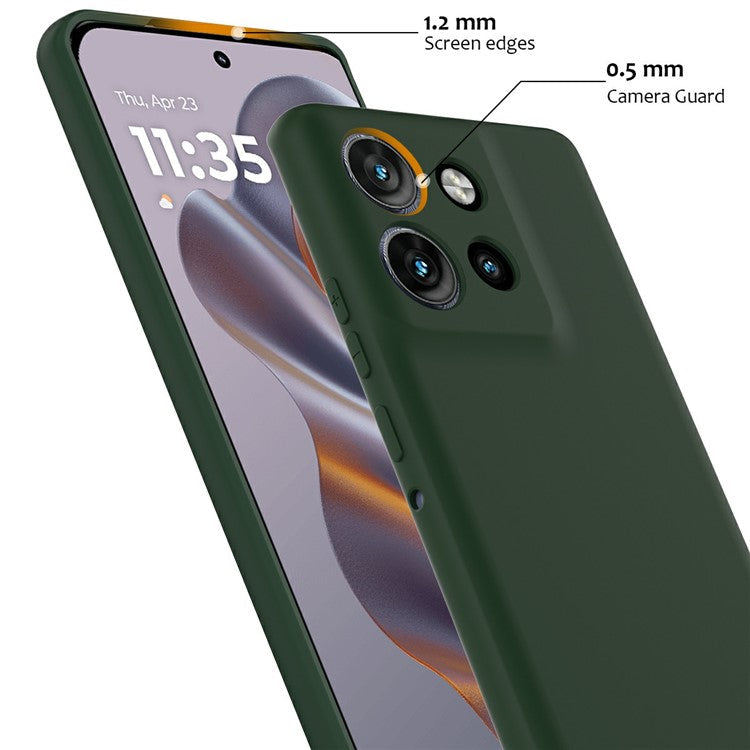 Liquid Silicone Case For Motorola Edge 50 Neo 5G  /  Moto S50 5G  /  ThinkPhone 25 5G Compatible with MagSafe Phone Cover with Lanyard - Dark Green