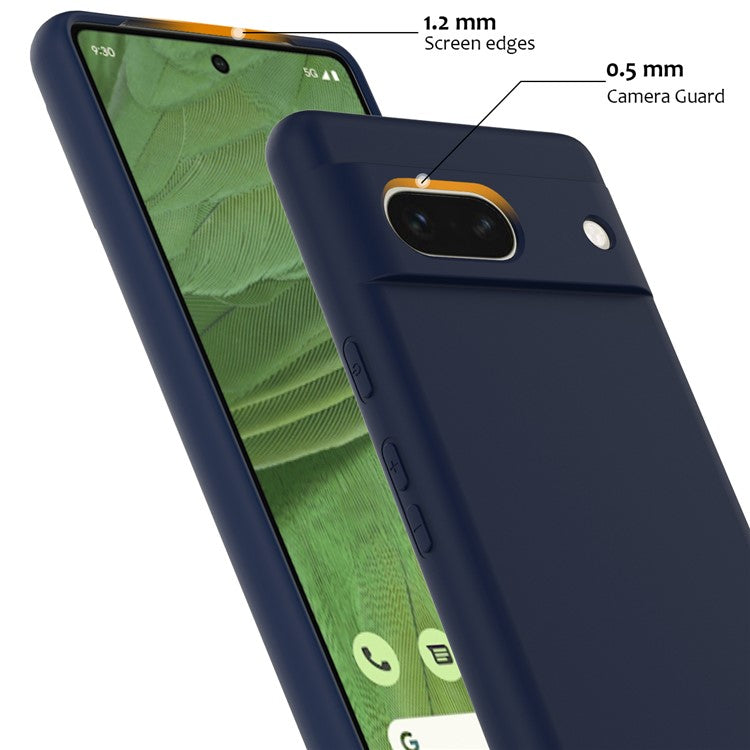 For Google Pixel 7a Case Compatible with MagSafe Liquid Silicone Phone Cover with Lanyard - Dark Blue