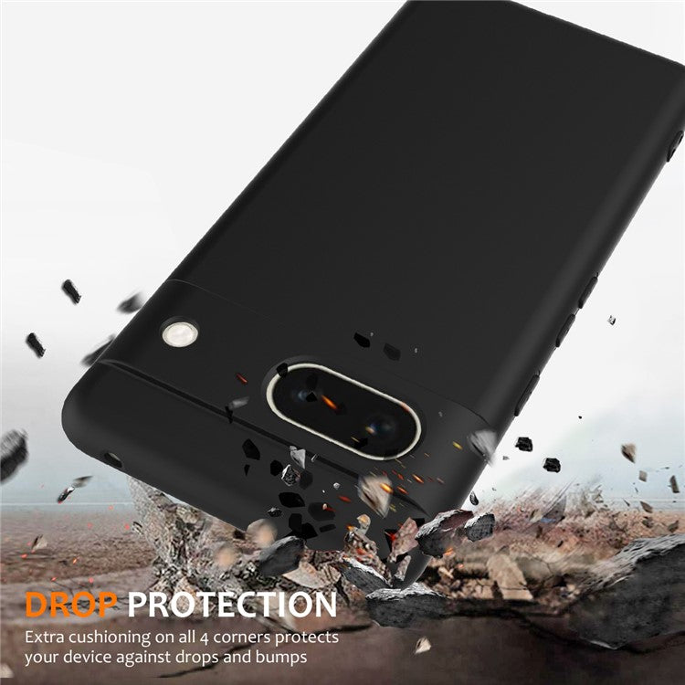 For Google Pixel 7a Case Compatible with MagSafe Liquid Silicone Phone Cover with Lanyard - Black