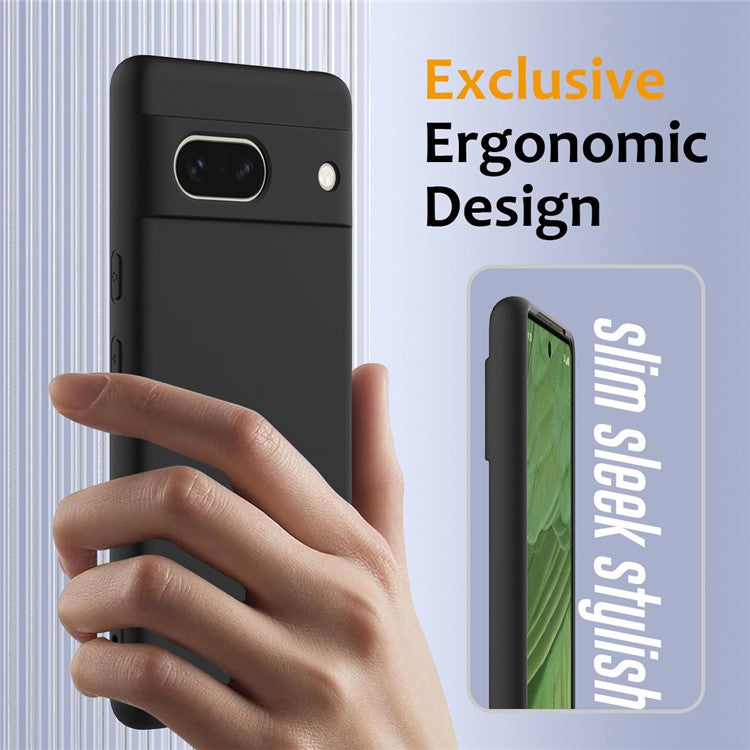 For Google Pixel 7a Case Compatible with MagSafe Liquid Silicone Phone Cover with Lanyard - Black